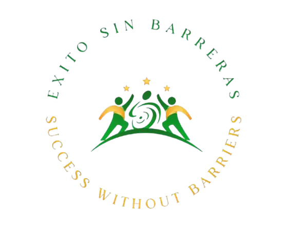 Business Logo for the Employment Services business that helps disabled people find employment. The company name is Success Without Borders Exito Sin Barreras