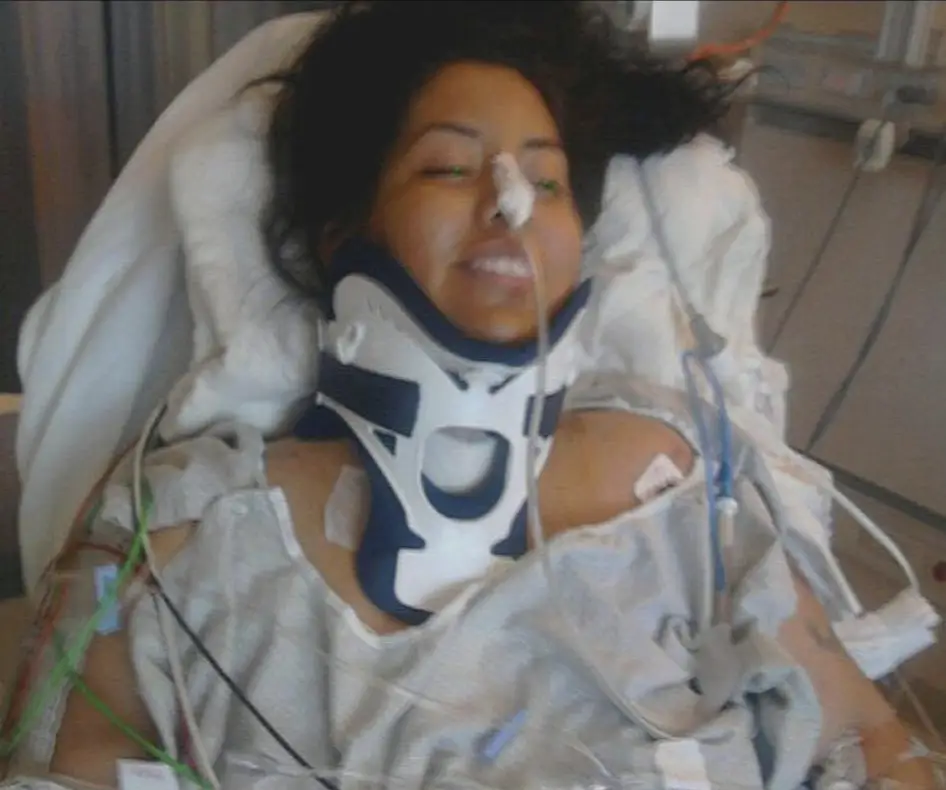 Meet Jessica Jessica Navarro laying in a hospital bed shortly after her car accident